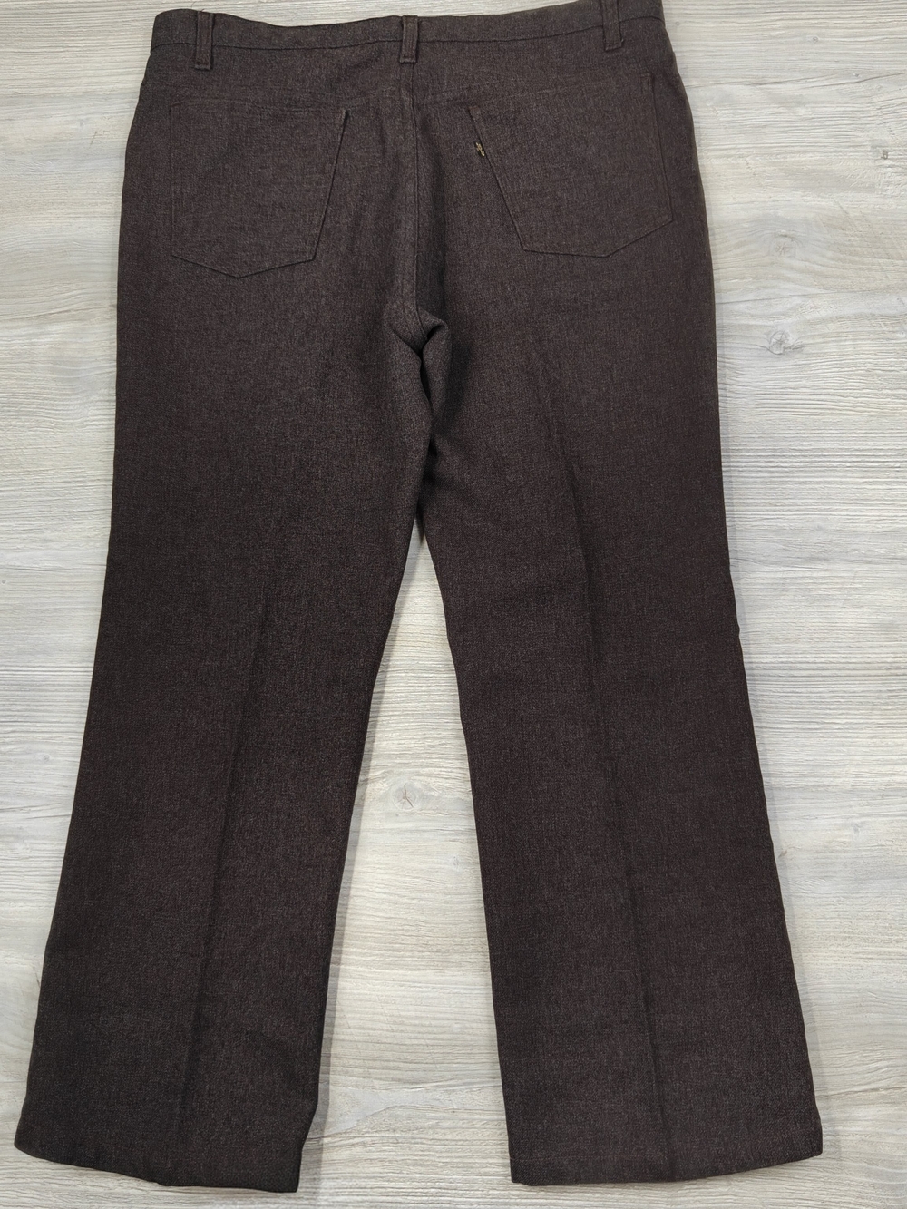Vintage 1993 Levi's Mens Brown Polyester Pants 38x27.5 USA Made Sta Prest